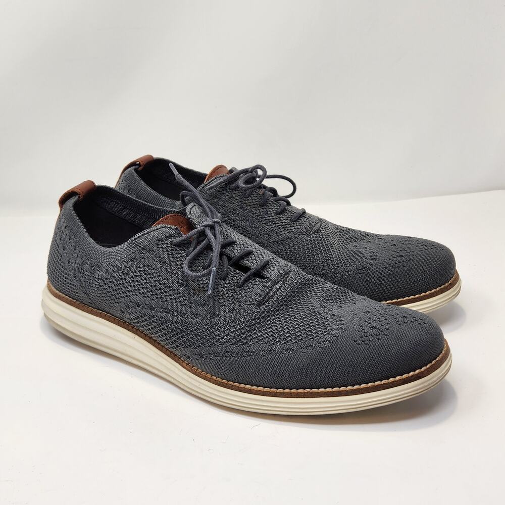 Cole Haan Original Grand Gray Stitchlite Wingtip Oxford Shoes Men Size 11 M